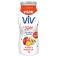 Iogurte Parcialmente Desnatado Manga e Maracujá Vigor Viv 3 Grãos Frasco 170g