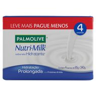 Pack Sabonete Barra Hidratante Palmolive Nutri-Milk Envoltório 340g 4 Unidades Leve Mais Pague Menos