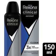 Antitranspirante Aerosol Rexona Men Clinical Clean 150ml