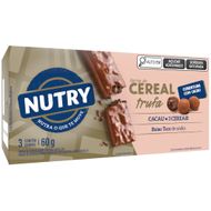 Barra de Cereais Nutry Trufa 20g - Caixeta Com 3 Unidades - Com 3 Cereais e Cobertura com Cacau