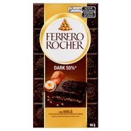 Chocolate Ferrero Rocher dark 55% com Avelã, 90g,