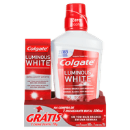Kit Enxaguante Bucal Brilliant White Luminous White Colgate 500ml Grátis 1 Creme Dental 70g