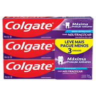 Pack Creme Dental  Colgate Máxima Proteção Anticáries 70g