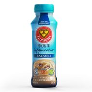 Bebida Láctea UHT Cappuccino Zero Lactose 3 Corações Balance Frasco 260ml