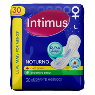 Absorvente com Abas Seca Intimus Noturno Pacote 30 Unidades Leve Mais Pague Menos