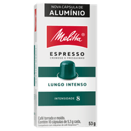 Café em Cápsula Torrado e Moído Lungo Espresso Intenso Melitta Caixa 53g 10 Unidades