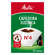Filtro de Papel para Cafeteira Elétrica Melitta nº 4 Caixa 30 Unidades
