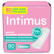 Protetor Diário sem Abas Antibacteriano Intimus Pacote 80 Unidades Leve Mais Pague Menos