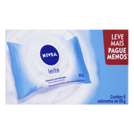 Pack Sabonete Barra Hidratante Leite Nivea Flow Pack 6 Unidades 85g Cada Leve Mais Pague Menos