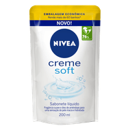 Sabonete Líquido Nivea Creme Soft Sachê 200ml Refil Embalagem Econômica