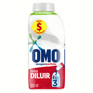 Lava-Roupas Concentrado para Diluir Omo Lavagem Perfeita Frasco 500ml Refil Econômico