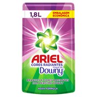 Lava-Roupas Líquido Roupas Brancas e Coloridas Toque de Downy Ariel Cores Radiantes Sachê 1,8l Refil Embalagem Econômica