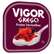 Iogurte Grego Calda Frutas Vermelhas Vigor Pote 90g