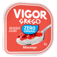 Iogurte Desnatado Grego Calda Morango Vigor Pote 90g