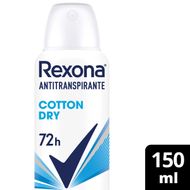 Antitranspirante Aerossol Cotton Dry Rexona 150ml