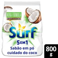 Sabão em pó 5 em 1 Surf Cuidado do coco 800 g
