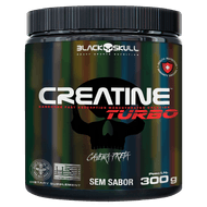Creatina Pó sem Sabor Caveira Preta Black Skull Creatine Turbo Pote 300g