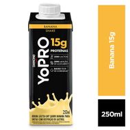 Bebida Láctea UHT Banana Zero Lactose Yopro 15g High Protein Caixa 250ml