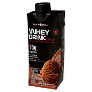 Suplemento Proteico Líquido Sorvete de Chocolate Zero Lactose Black Skull Whey Drink Gourmet Caixa 250ml