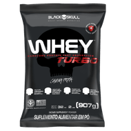 Suplemento Proteico Pó Baunilha Caveira Preta Black Skull Whey Turbo Pacote 907g Refil