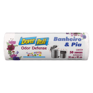 Saco para Lixo Pia e Banheiro Flower Power 10l Dover Roll Odor Defense 50 Unidades