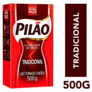 Café Torrado e Moído a Vácuo Tradicional Pilão Pacote 500g