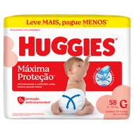 Fralda Descartável Infantil Huggies Supreme Care G Pacote 58 Unidades