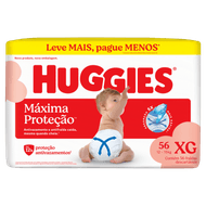 Fralda Descartável Infantil Huggies Supreme Care XG Pacote 56 Unidades