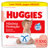 Fralda Descartável Infantil Huggies Supreme Care XXG Pacote 54 Unidades
