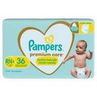 Fraldas Pampers Premium Care Recém Nascido RN+ 36 Unidades
