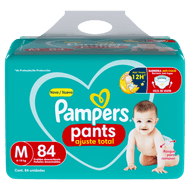 Fralda Descartável Infantil Pants Pampers Ajuste Total M Pacote 84 Unidades