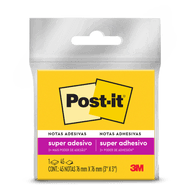 Bloco de Notas Post-it Adesivo Amarelo Neon 45 Folhas