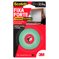 Fita Dupla Face Scotch Espuma Fixa Forte 12mm x 2m